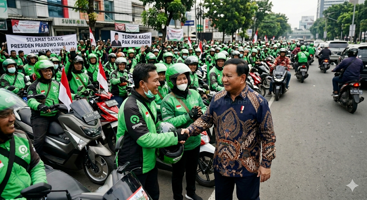 Prabowo tekan aplikator, komisi ojol tak lagi 20%